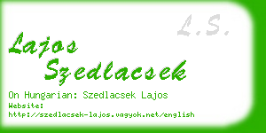lajos szedlacsek business card